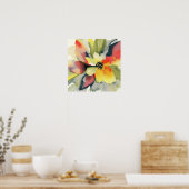Günstig und lebendig: Blumenposter in Aquarellfarb Poster (Küche)