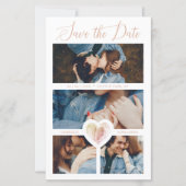 Günstige 4 Fotos Rosa Herz Verlobte Paarsitzung (Vorderseite)