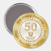 Günstige, 50. Hochzeitstag-Jubiläum: Souvenirs Magnet (Vorderseite/Rückseite)