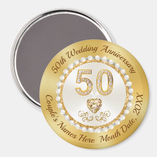 Günstige, 50. Hochzeitstag-Jubiläum: Souvenirs Magnet (Vorderseite/Rückseite)