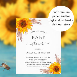 Günstige Babydusche Pampas Gras Sonnenblumen rot