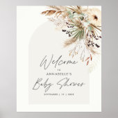 Günstige Babyduschpampas moderne, elegante Pos Poster (Vorne)