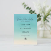 Günstige 🌊 Beach Wedding Save the Date Card Postkarte (Stehend Vorderseite)