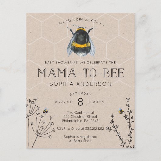 Günstige Bee Baby Dusche (Vorderseite)