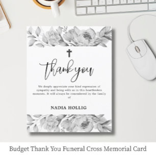 Günstige Dankeskarte Kreuz Funeral Memorial Card