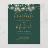 Günstige Foto-Hochzeitsfeier für Grüne goldene Lic (Vorderseite)