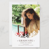 Günstige Graduate Elegantes Foto mit Blumenrahmen (Vorderseite)