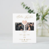 Günstige Kombination Rosa Goldenes Herz 2 Fotos (Stehend Vorderseite)