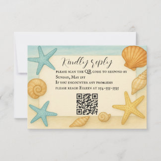 Günstige Küstenlage - QR-Code RSVP-Karte RSVP Karte