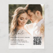Günstige moderne QR Code 2 Foto Hochzeit Flyer (Hinten)