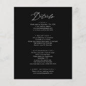 Günstige Schwarz-Moderne auf einer Hochzeit Flyer (Hinten)