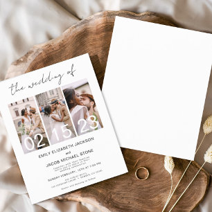 Günstige Schwarz-Weiß-Foto-Hochzeitseinladung Flyer