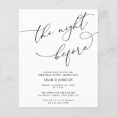 Günstige Übernachtung vor Hochzeitsessen Probe (Vorderseite)