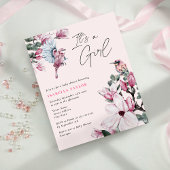 Günstige Vögel & Pink Floral Girl Babydusche