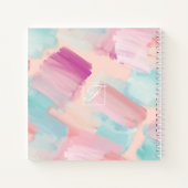 GÜNSTIGER Pink & Blue Wasserfarbe Pinselstrich Notizblock (Rückseite)