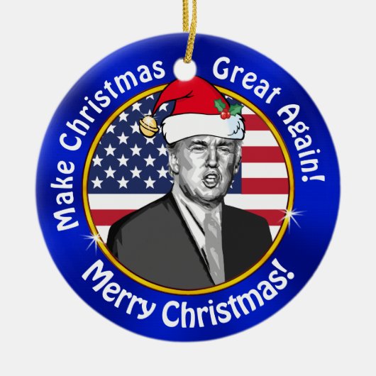 Günstiger Trump macht Weihnachten wieder großartig Keramikornament (Vorne)