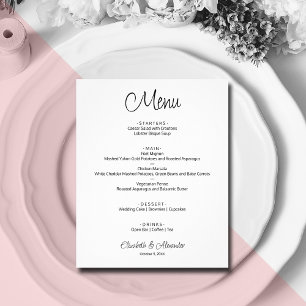 Günstiges Menü für eine weiße Hochzeit