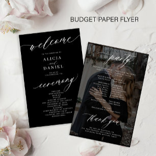 Günstiges schwarzes Hochzeitsprogramm mit Fotos