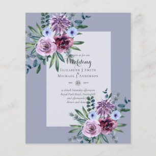 GÜNSTIGSTE Hochzeitseinladungen Pflaume Floral Flyer