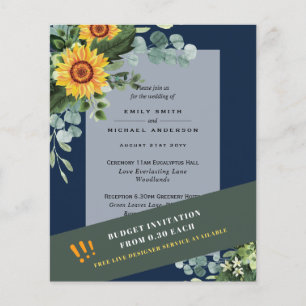 GÜNSTIGSTE HOCHZEITSEINLADUNGEN Sonnenblumen Eukal Flyer