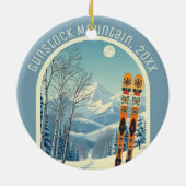 Gunstock Mountain New Hampshire ski souvenir  Keramik Ornament (Hinten)