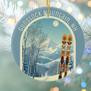 Gunstock Mountain New Hampshire Ski-Souvenir Keramik Ornament