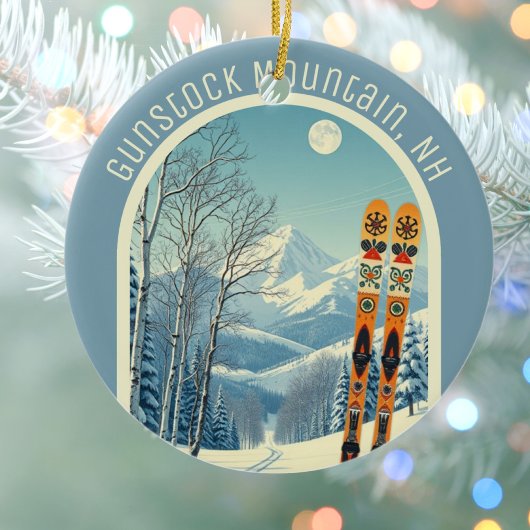 Gunstock Mountain New Hampshire ski souvenir  Keramik Ornament