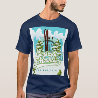 Gunstock Mountain New Hampshire Skifahren Cartoon T-Shirt