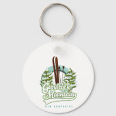 Gunstock Mountain New Hampshire Skiposter Schlüsselanhänger (Rückseite)