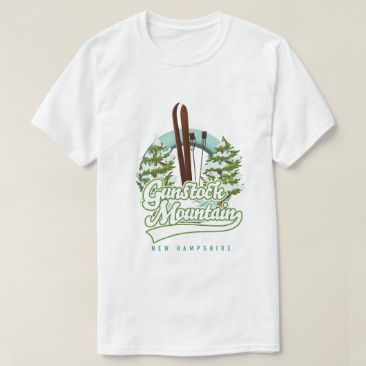Gunstock Mountain New Hampshire Skiposter T-Shirt (Design vorne)