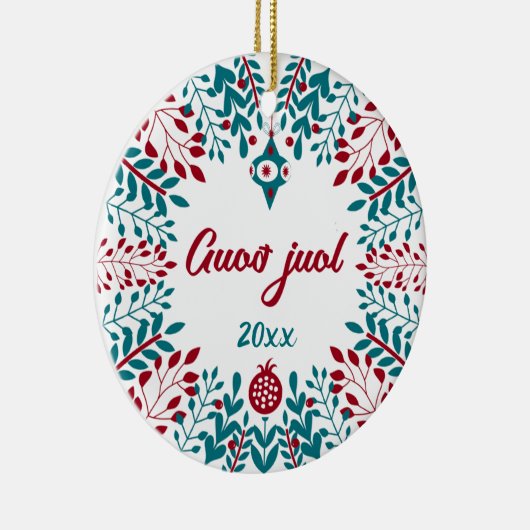 Guoð juol Elfdalian Övdalian Weihnachtsgrüßen Keramik Ornament (Rechts)