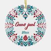 Guoð juol Elfdalian Övdalian Weihnachtsgrüßen Keramik Ornament (Vorne)