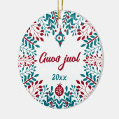 Guoð juol Elfdalian Övdalian Weihnachtsgrüßen Keramik Ornament (Links)