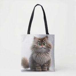 GUOFY SMILING GRAY TABBY CARTOON CAT TASCHE