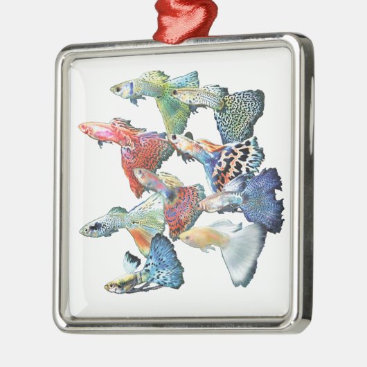 Guppies Silbernes Ornament (Links)