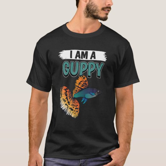 Guppies Zitat Fisch Aquarium Eigentümer Ich bin ei T-Shirt (Vorderseite)