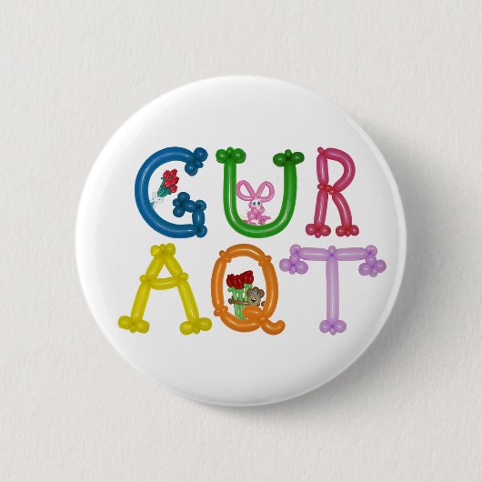 GURAQT 4" runder Ballontierknopf Button (Vorderseite)