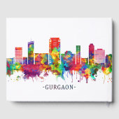 Gurgaon Haryana Skyline Gästebuch (Rückseite)
