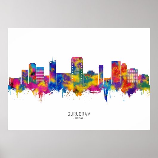 Gurgaon Haryana Skyline Poster (Vorne)