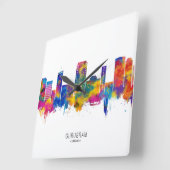 Gurgaon Haryana Skyline Quadratische Wanduhr (Winkel)