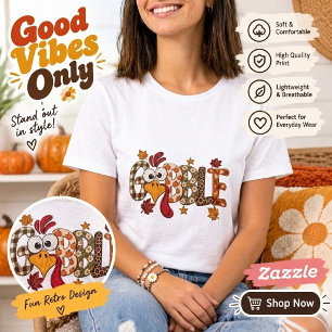 Gurgel Erntedankfest Lustiges Truthahn Gesicht Her T-Shirt