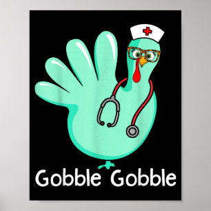 Gurgel Gurgel Lustiger Truthahn Handschuh Thanksgi Poster