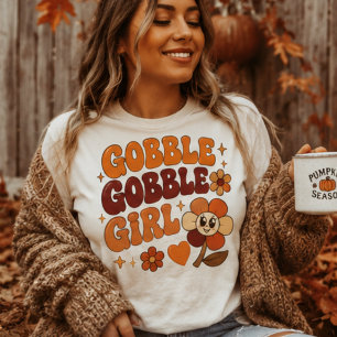 Gurgel Gurgel Mädchen Lustiges Retro-Erntedankfest Tri-Blend Shirt