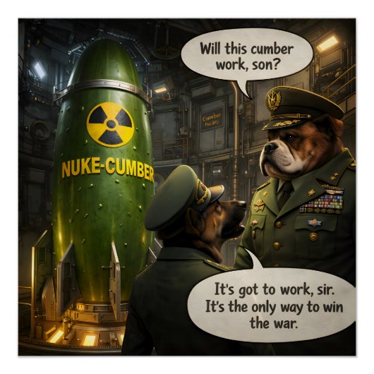 Gurke die ultimative Waffe, lustiger Satire-Poster Poster (Vorderseite)