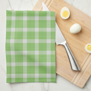 Gurke Grün und weiß kariert Gingham-Karo Geschirrtuch