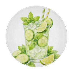 GURKE & LIME THEMATISCHES TROPISCHES SOMMERGETRÄNK SCHNEIDEBRETT