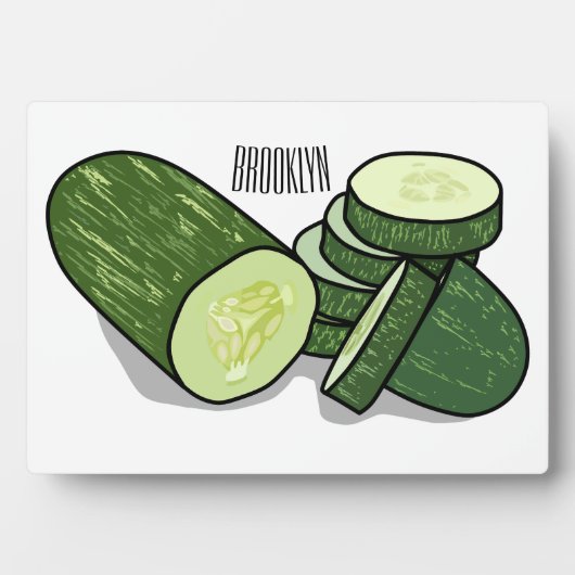 Gurken-Comic-Illustration Fotoplatte (Vorderseite)