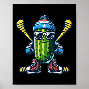 Gurken-Eishockey-Cool-Gurken-Schlittschuhläufer  Poster