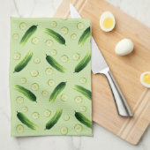 Gurken, Gurken, grünes Gemüse Geschirrtuch (Viertel Falte)