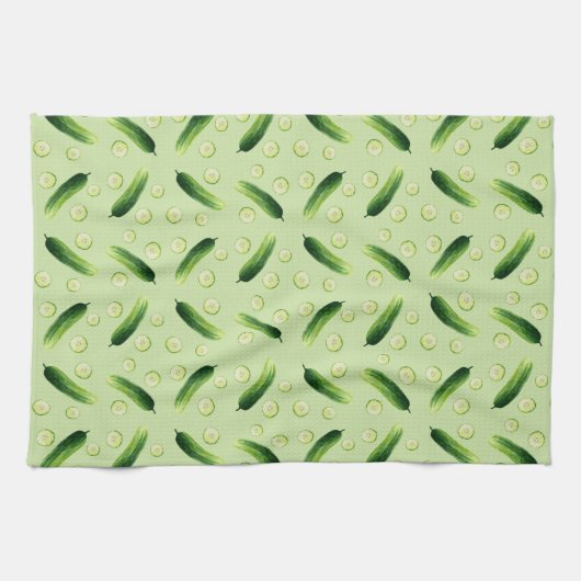 Gurken, Gurken, grünes Gemüse Geschirrtuch (Horizontal)